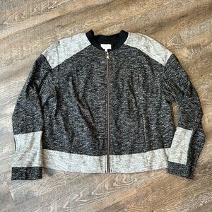 Lightweight knit bomber jacket